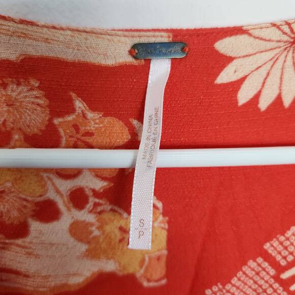 Free People Midi Dress S Floral Cottagecore Farmhouse Romantic‎ Feminine Boho - Picture 4 of 9